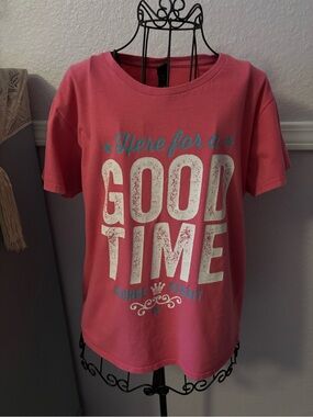 Women’s Pink George Strait "Here For A Good Time" Concert Tee Size Large